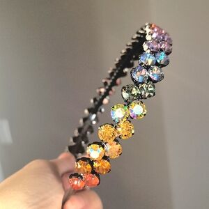 rainbow swarovski crystal headband